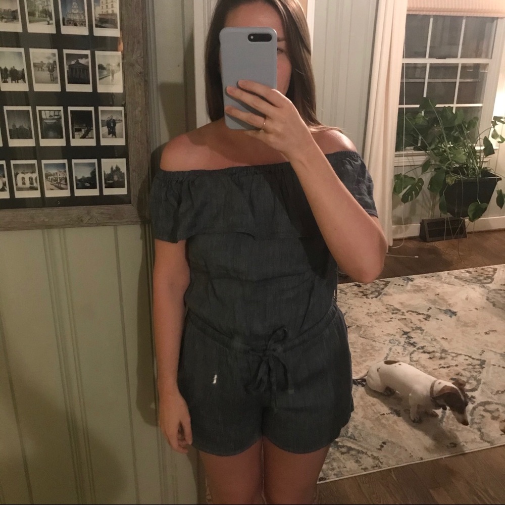 Brand new LOFT chambray romper